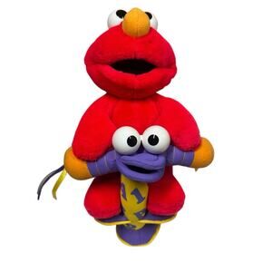 Jump and Learn Elmo Plush Stuffed Toy w Sounds Sesame Street Fisher Price Vtg